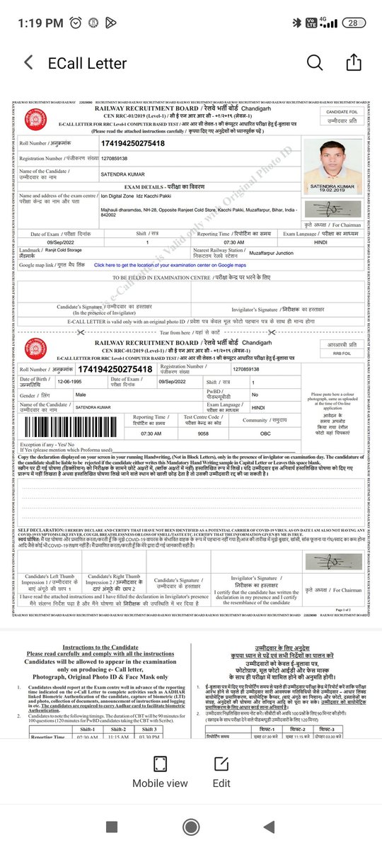 satendr25450085's tweet photo. @GM_NRly sir I am selected examination CEN RRC-01/2019 all criteria of examination process .my number is 79.66 but cut off marks off 70.91 but I am not selected why?
Please solve my problem? https://t.co/mjjC6l5T28