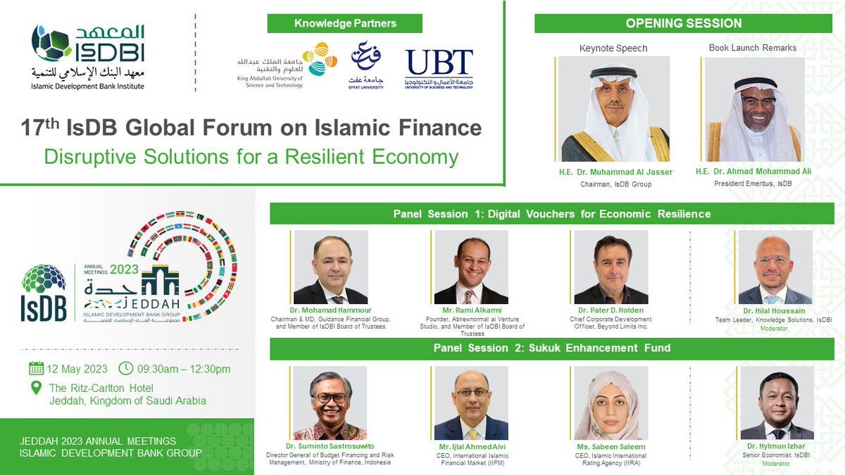 We must leverage disruptive technologies to build an inclusive and resilient future. Join us as experts discuss this in '17th IsDB Global Forum on Islamic Finance'
🗓️12/5/23
🕚9:30am–12:30pm KSA
<a href="/KAUST_News/">KAUST</a> <a href="/EffatUniversity/">Effat University</a> <a href="/UBT_EDU/">جامعة الأعمال والتكنولوجيا UBT</a>

Register: isdb-am.org/registration-a…
#IsDB2023AM
