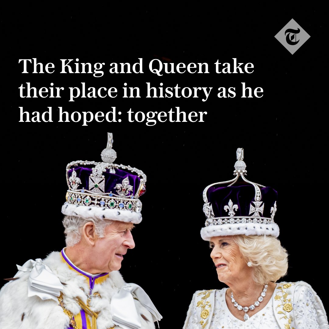 The King and Queen take their place in history just as he hoped: together