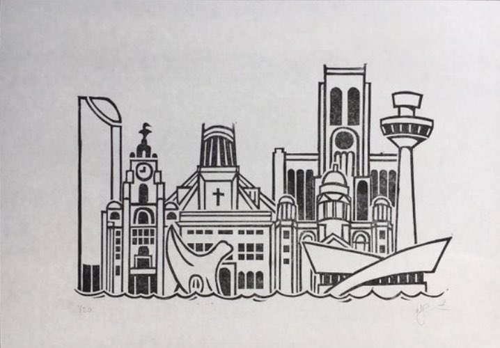 SouthRoadPrint's tweet photo. So, @Eurovision has well and truly arrived in #Liverpool! Console yourself at missing out on tickets by getting one of these #linocut prints instead, eh? Cheaper, if nowt else… https://t.co/tjhx2Fuf8P