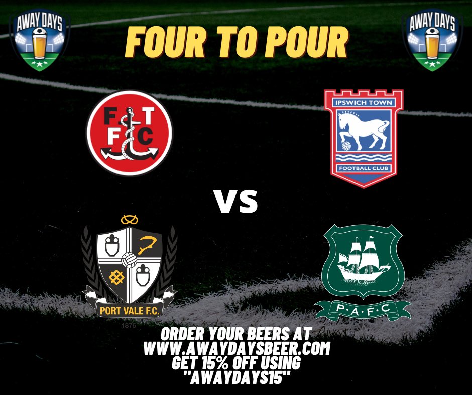🍺 FOUR TO POUR ⚽️

PREDICT THE SCORES = WIN BEER 🔥

⬇️ TO ENTER ⬇️

Follow Our Page ✅ 
Predict The Scores ⚽️
Hit Retweet ♻️

Winner selected at random from correct prediction 🍻

🍺 SUPPORT US HERE ➡️ awaydaysbeer.com

UK 18+ ONLY 🔞

#FourToPour #itfc #efl