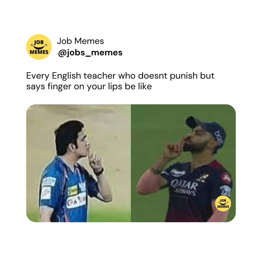 job_memes's tweet photo. Every English teacher ever😃😃😃

#ipl #indianpremierleague #cricket #cricketmemes #ipl2023 #cricketfans #cricketlovers #cameraman #IPLT20 #ipl2023updates #viral #viralpost #bcci #viralvideo #viratkohli #GautamGambhir #desi #teachermemes #englishteacher #funnymemes https://t.co/paSFcQ1Akb