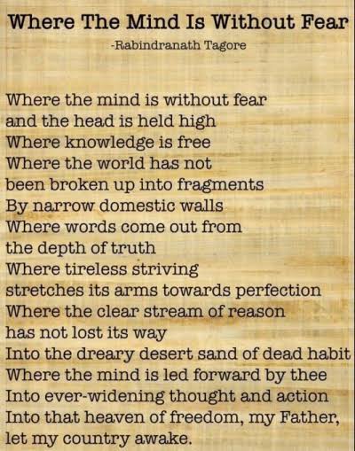 A poem that we must all visit today as we remember Rabindra Nath Tagore.
#rabindranathtagorejayanti #RabindraJayanti