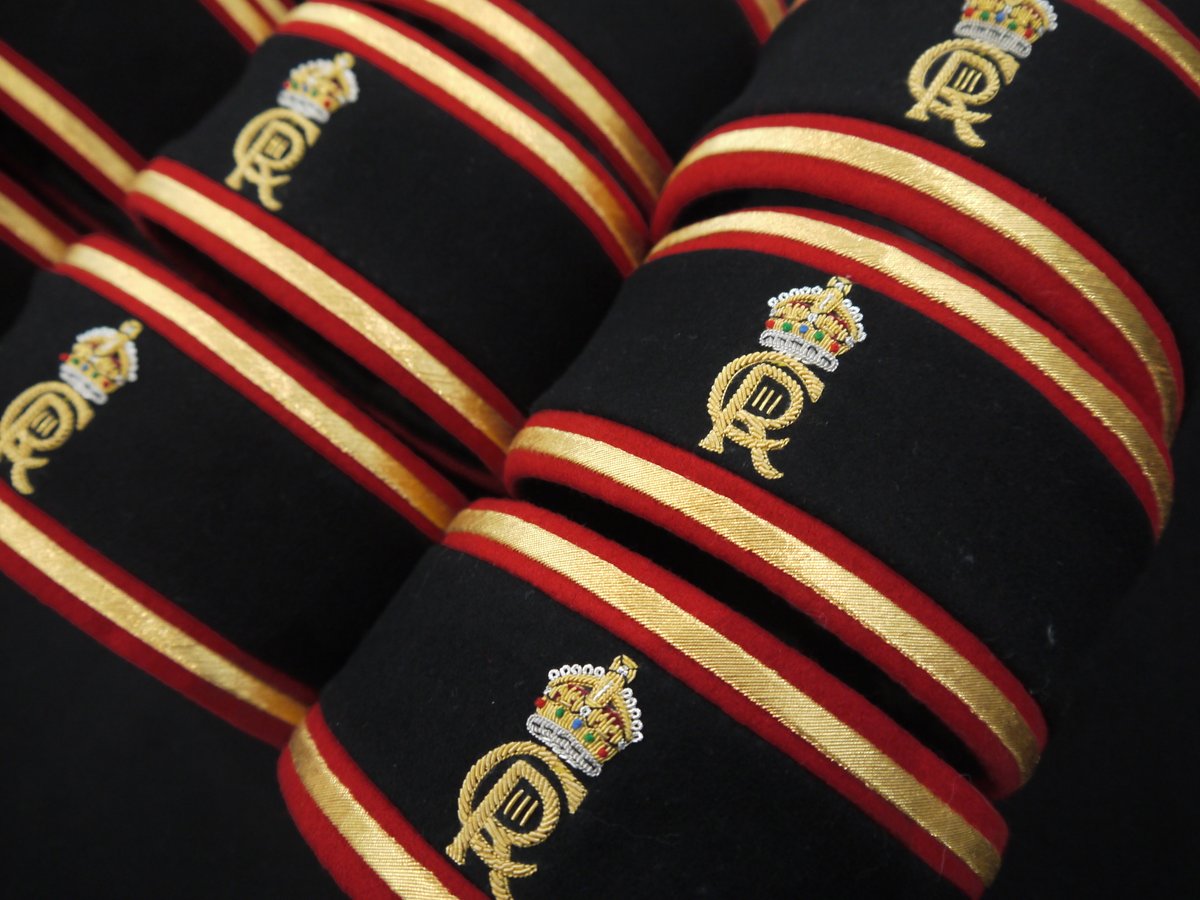 Hand Embroidered Goldwork CiiiR Cypher Arm Bands for  King Charles' Coronation Parade #goldworkembroidery #coronationarmbands #coronationembroidery #handmade #coronationweekend #cypher #kingcharlescypher
