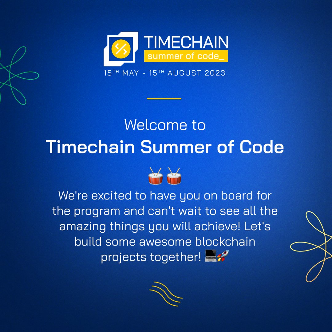 Suraj_Mishra7's tweet image. I am thrilled to share that I have been selected for the Timechain Summer of Code, 90 Days Program! I am excited to have the opportunity to work on open-source projects with industry experts in the blockchain field. ๐ฆ โ
#Timechain #SummerOfCode #Blockchain #OpenSource