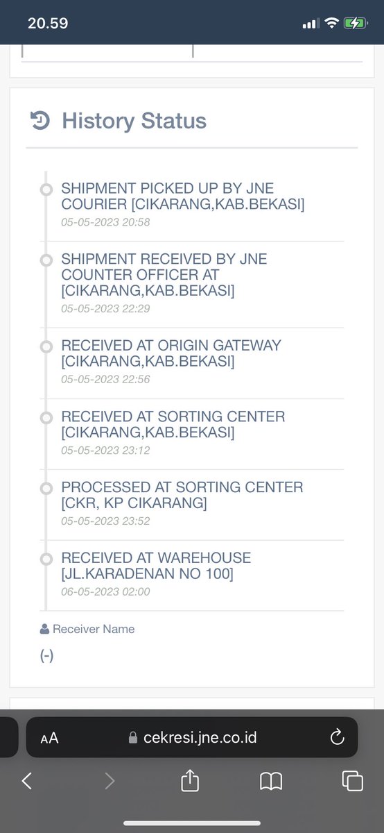 adeeka_s's tweet photo. @JNECare Kok dari tanggal 6 may ga ada update ya? https://t.co/3ZDSbXCO7i