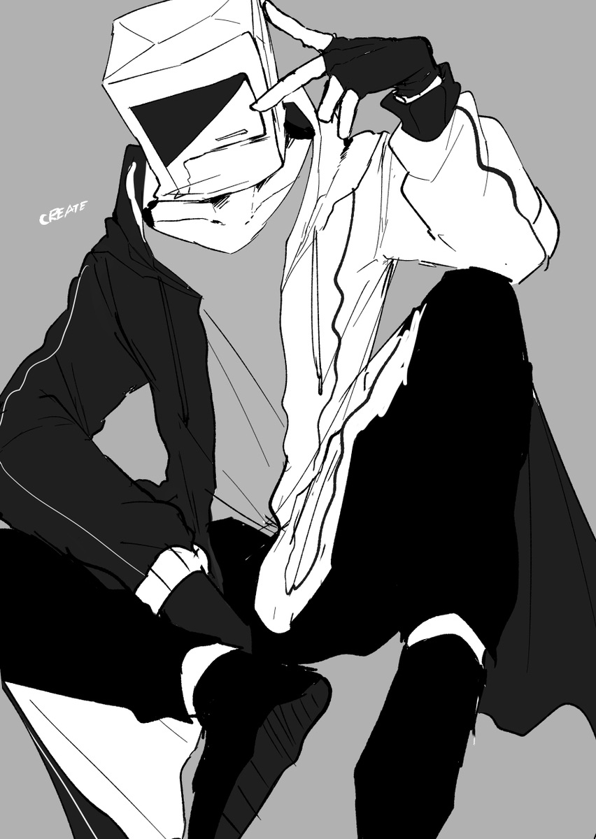 今描いてるものが出せないので白黒再掲……………… 