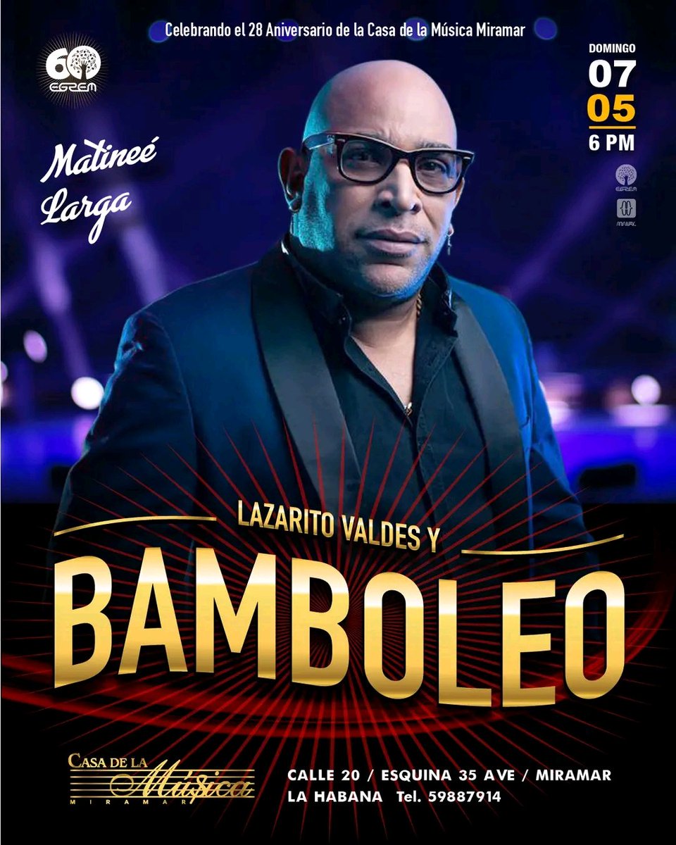 👉DE #28Aniversario 💥🎂🎉 ESTE DOMINGO 7 DE MAYO EN LA 
CASA DE LA MUSICA DE MIRAMAR CELEBREMOS TODOS EN LA PRIMERA DE LAS CASAS DE LA <a href="/Egr/">edgar 琢磨琢磨</a> #SienteLaMúsica La👇👇👇🇨🇺🎼🎶🎵 #BailaYNoPares #MúsicaCubana. TE ESPERAMOS!!!