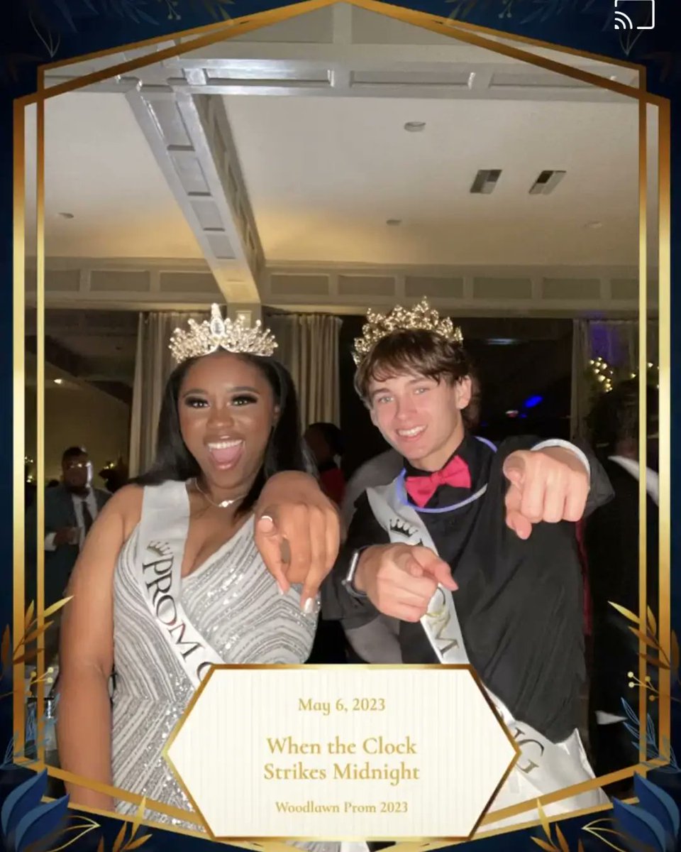 WoodlawnAPGoPo's tweet photo. @WoodlawnHighBR Prom 2K23 is in the books. Our Coronation Day ended with the crowning of your Queen Elysa Pitts and King Maxwell Bayles. #whentheclockstrikesmidnight https://t.co/LXMsghNv1Q