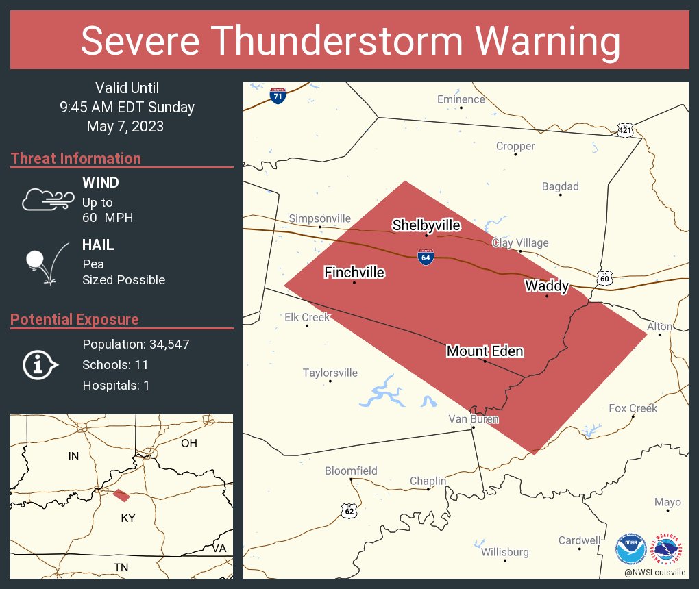 NWS Louisville on Twitter "Severe Thunderstorm Warning including