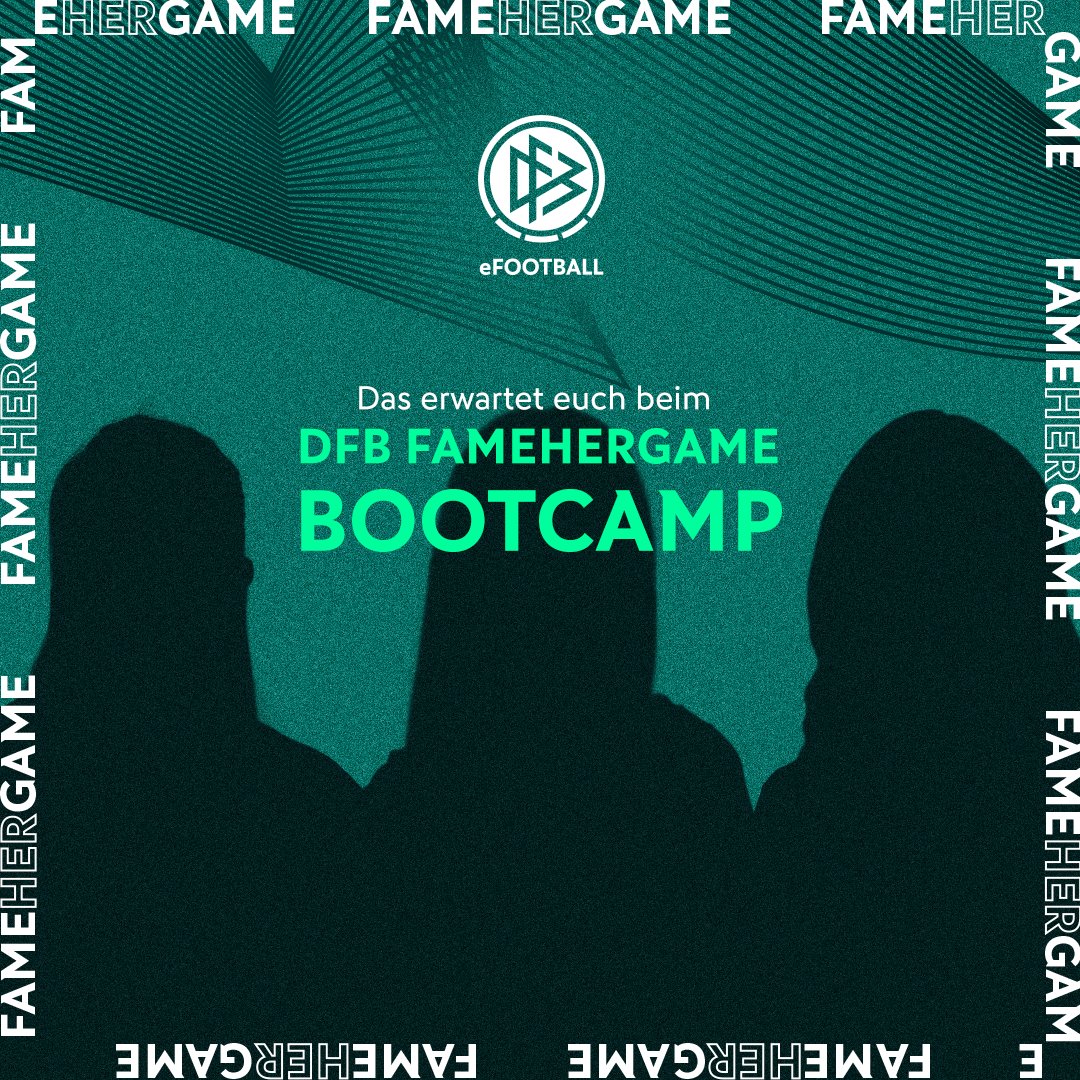 In drei Wochen startet das DFB #FAMEHERGAME Bootcamp! 🏆

Mit dabei sind <a href="/FabienneXIII/">Fabienne</a> <a href="/rblz_lena/">Lena</a> <a href="/rblz_ebru/">Ebru Önal</a> @FcspJ <a href="/JenniixOfficial/">FOKUS Jennii</a> <a href="/MissPhoeniiix/">Mari 🕊 MissPhoenix</a> und <a href="/VfL_SaLz0r/">SaLz0r</a>! 🔥

Mehr über die Initiative und was genau bei dem Bootcamp passiert, erfahrt ihr hier: dfb-efootball.de/news/das-erwar…