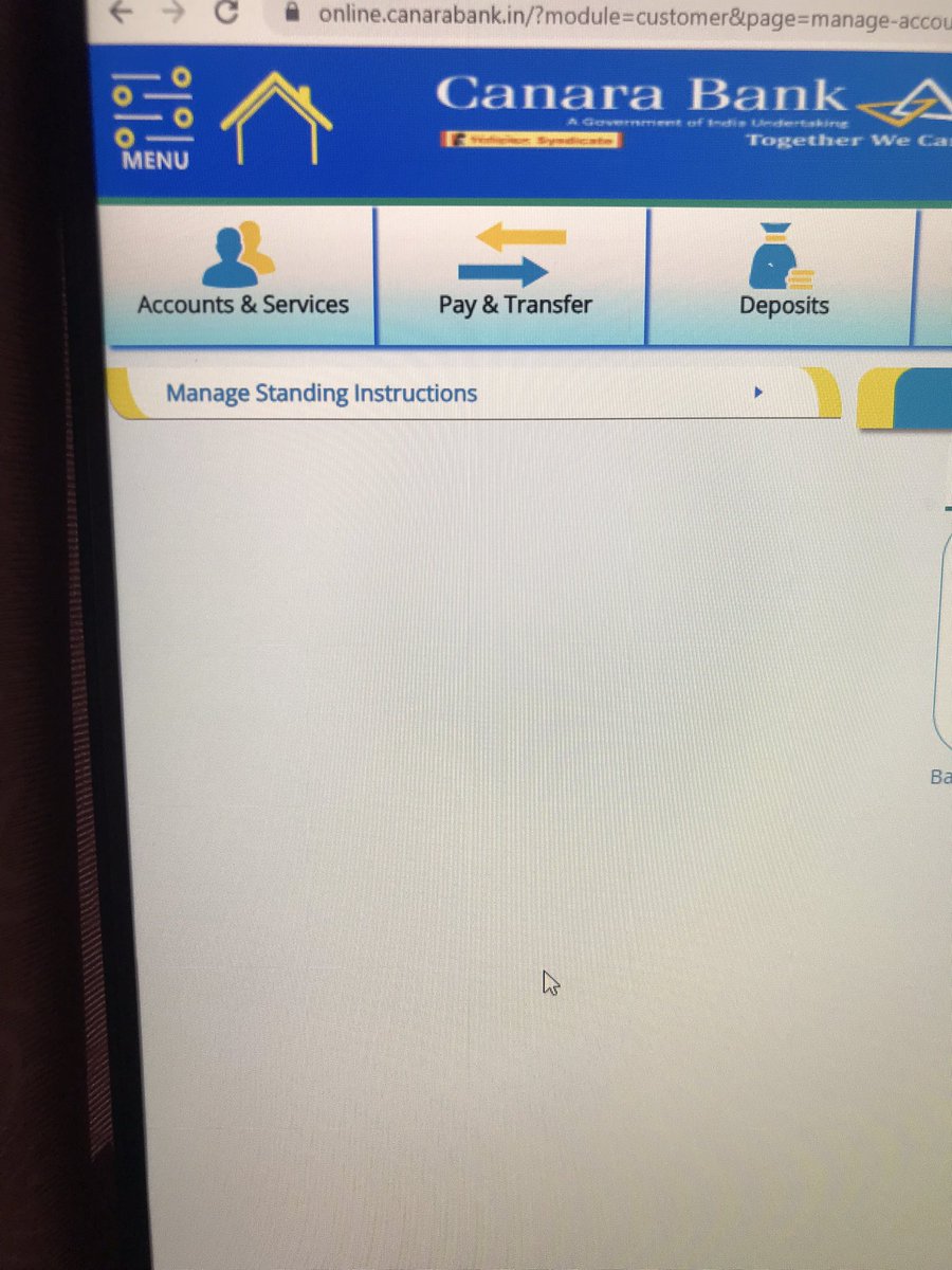 I don’t understand why my company wanted to pay salary on @canarabank . From morning I am trying to transfer amount but in net banking No where I am getting option of transfer fund. Moreover for UPI registration app is not capable of reading OTP. @syndicatebank .