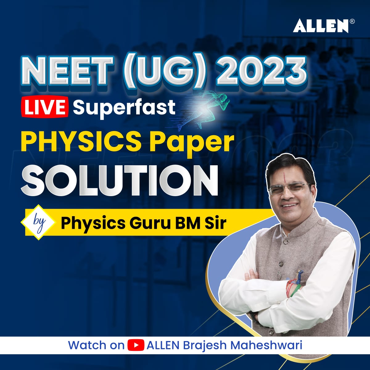 BMSirOfficial's tweet photo. ✅ In this Live Session, we'll provide a Super Fast paper solution for NEET UG 2023 Physics, complete with detailed answers and explanations. Where you can evaluate your performance.

👉 Watch Now: https://t.co/Ap4JSNfjdX

#neet2023 #neetexam #neet2023exam #neetpapersolution https://t.co/NCBLSqTZcd