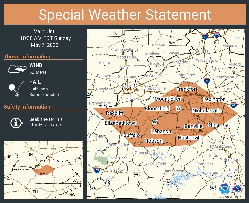 NWS Louisville on Twitter "A special weather statement has been issued