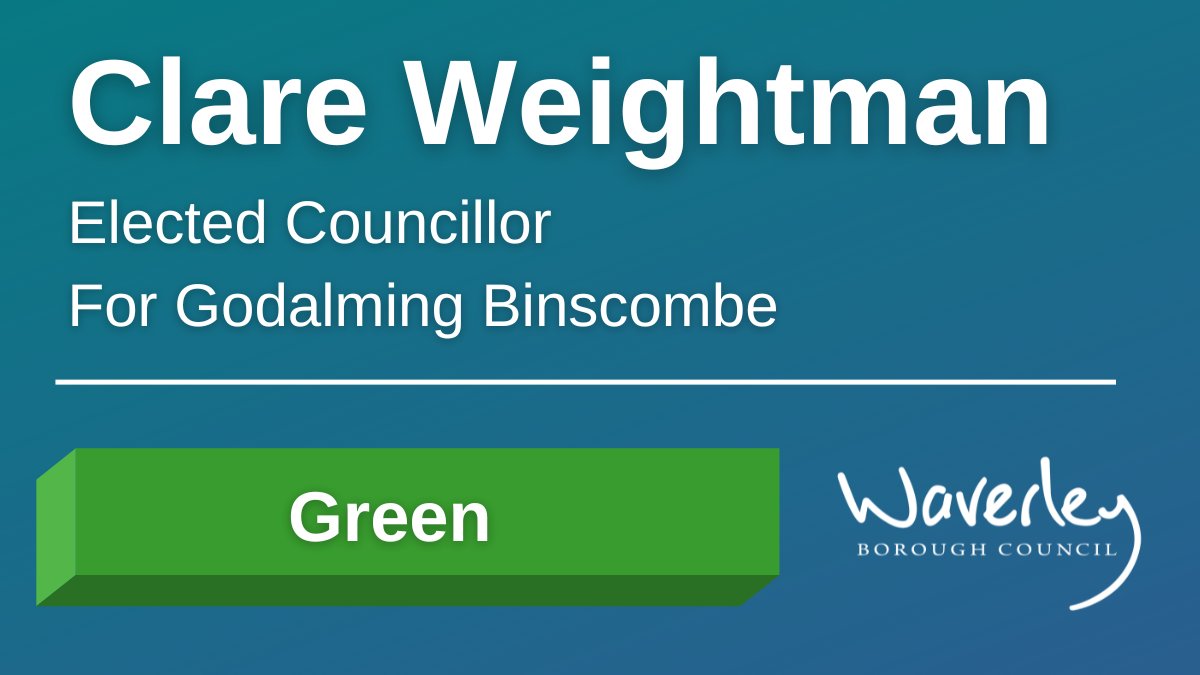 Results of Town and Parish Election 2023

The following councillors have been elected for Godalming Binscombe:

🗳️Paul Rivers (Liberal Democrats)
🗳️Charlotte Taylor (Labour Party)
🗳️Clare Weightman (Green Party)
