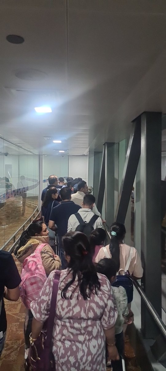 After reschedule 2 times 
After delay of 2 hours 
After Bording AI819 flight for vadodra... all tourist standing in queue.. @airindiain <a href="/Gen_VKSingh/">Gen VK Singh</a>