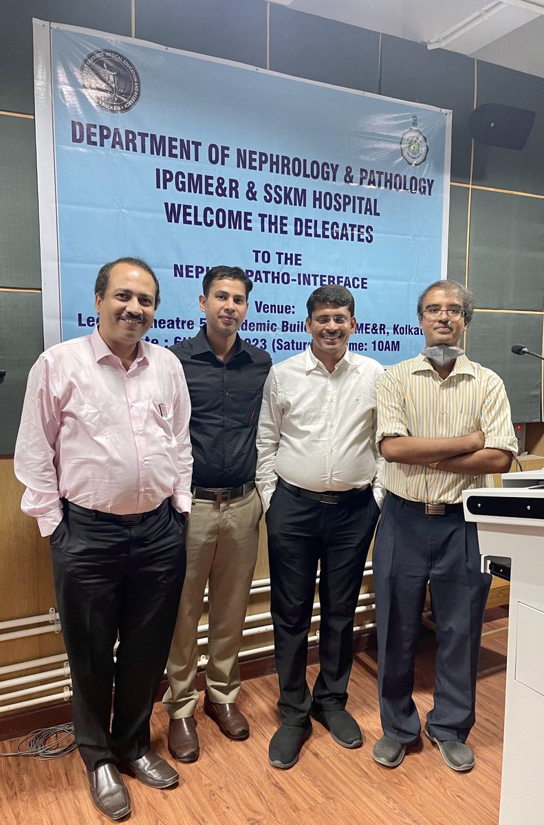 DrAtanuPalDM's tweet photo. Team Nephro IPGME&amp;R along with Pathology Dept organised Nephro-Patho Interface on 06.05.23. Dr Vaibhav, my friend, from Ganga Ram Hospital delivered the guest lecture on Atypical HUS. https://t.co/np4A7U7x0p