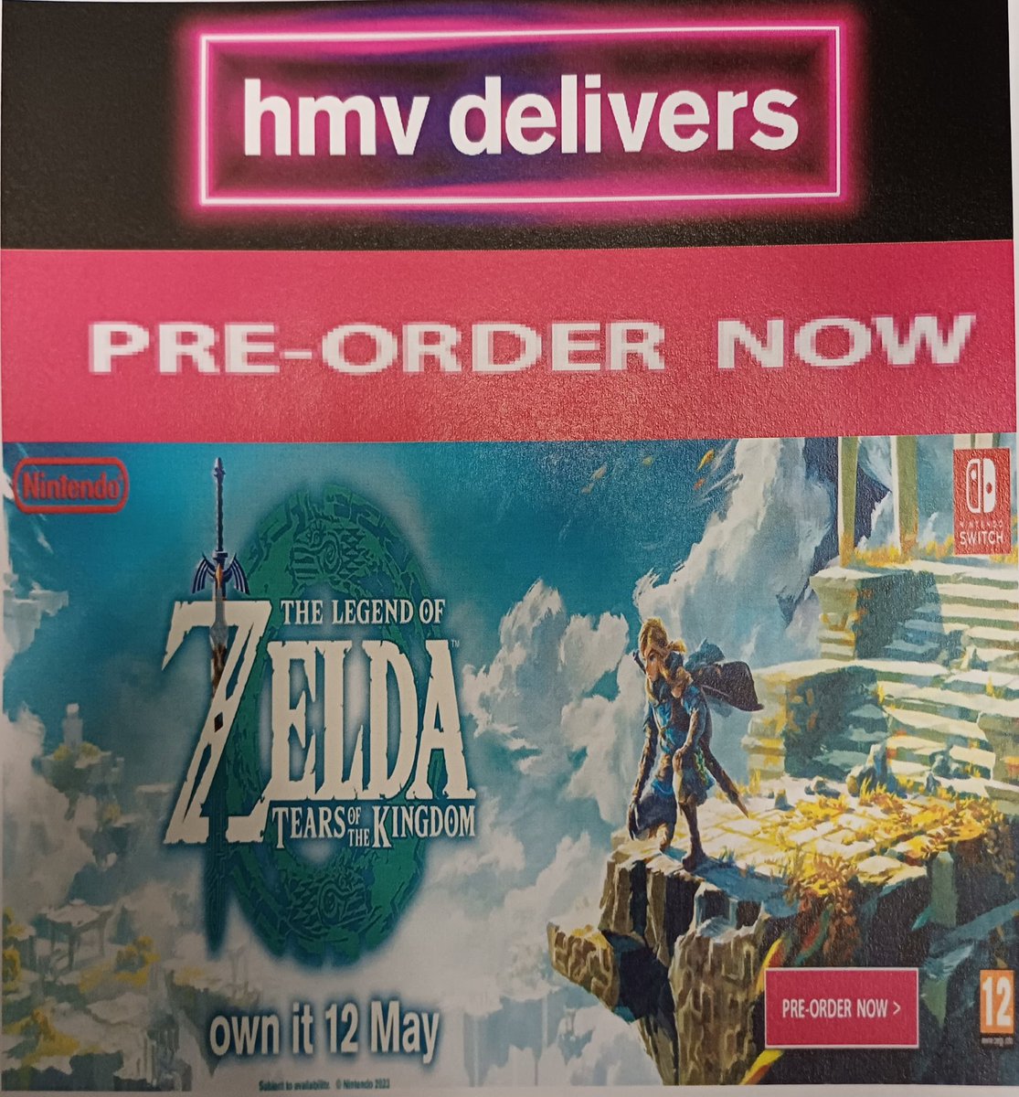 Pre-order #legendofzelda Tears of the Kingdom in-store for home delivery or to your local hmv.