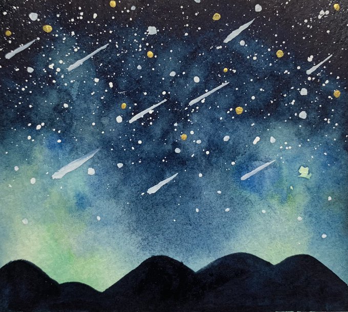 「shooting star watercolor (medium)」 illustration images(Latest)