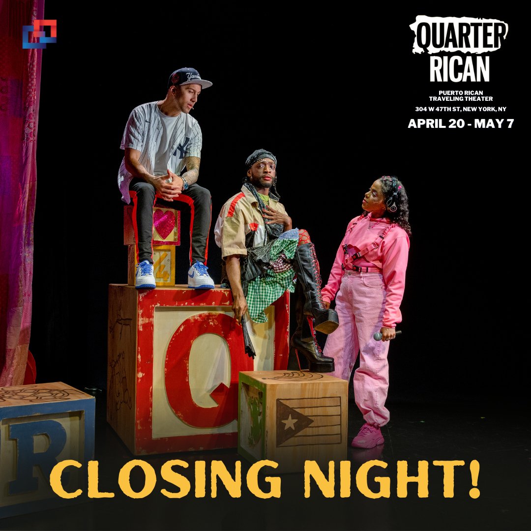 pregonesprtt's tweet photo. Happy closing to the cast and team of QUARTER RICAN!

📸 Photos courtesy of Krystal Conyé

#QuarterRican #HipHop #PregonesPRTT #AllianceOfTeatrosLatinos #LatinAmericanArt #NYCTheater #OffBroadway #Manhattan #PRTT #PuertoRicanArt https://t.co/U7YO9Ysudi
