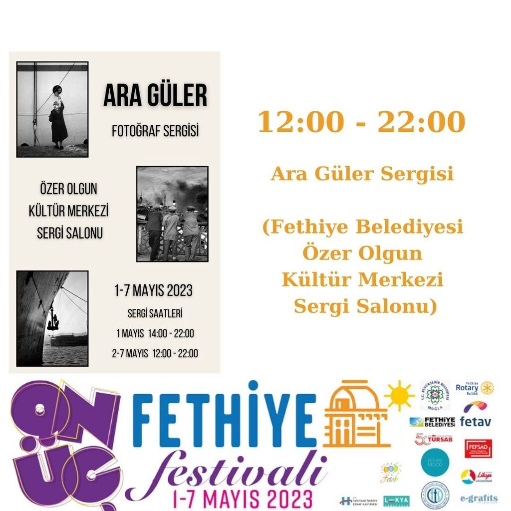 07 Mayıs Pazar
Ara Güler Sergisi ve Likya Sanat Yolu Koleksiyonu Resim ve Heykel Sergisi
Bugün 12:00 ile 20:00 arası açık olacaktır. instagr.am/p/Cr75I_mtWXS/