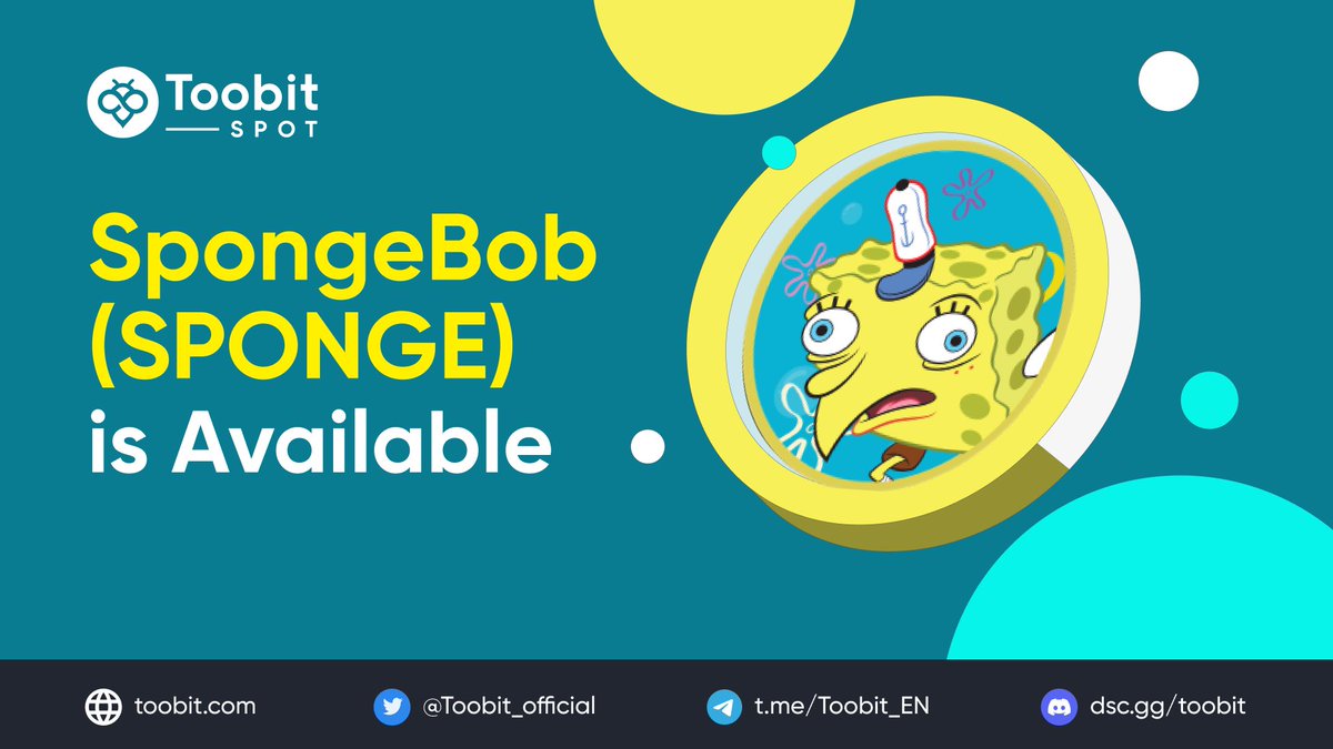 Toobit_official's tweet photo. 🧽 Calling all #SPONGE lovers! @spongeoneth

🚀 Trade $SPONGE on #Toobit: https://t.co/n4uhcR6t0z

🎁 Giveaway alert: https://t.co/nmkwtVbjc6 https://t.co/9hoISnj1yA