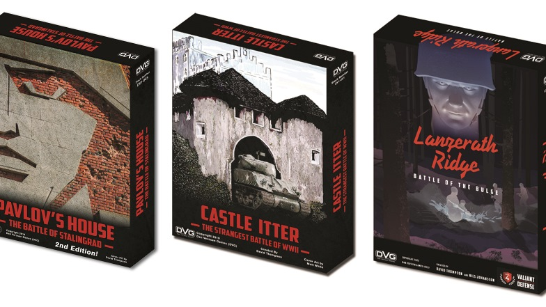 The Valiant Defense games from <a href="/danverssengames/">Dan Verssen</a> have been difficult to find lately as the most recent printings have sold out. So DVG is reprinting them all via a new Gamefound campaign. Check it out if you're interested in grabbing any of these. 
gamefound.com/projects/dan-v…