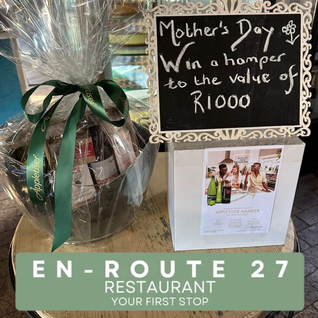Enroute27's tweet photo. Mother's Day Special:
Buy, ADD Any Appletiser Product to your Meal, and Stand a Chance to WIN and Appletiser Hamper Worth R1000 at EN-Route 27 Restaurant located at Weskus Padstal.

#enroute27 #weskuspadstal #goodfood #appletiserhamperR1000 #Mothersdayspecial #appletiser #weskus https://t.co/ji26R9fNA8
