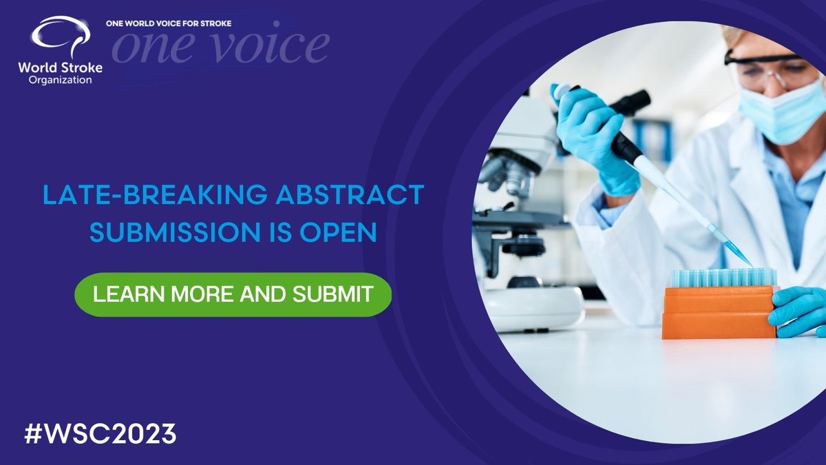 We have some exciting news! 📢 Late breaking and ongoing clinical trial abstract submission from#WSC2023 is open and we are looking for new, scientifically rigorous information that has not been presented previously. 

✅ Learn more and submit by 22 May: worldstrokecongress.org/abstract-submi…
