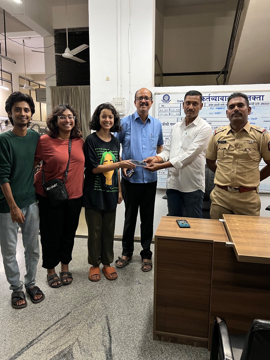 Trishita (@overatedoutcast) on Twitter photo Big thanks to <a href="/MumbaiPolice/">मुंबई पोलीस - Mumbai Police</a> Sr. Inspector Mohan Mane, API Avinash Nadvinkeri & PSI Manik Ghogare of Khar Police Station for recovering my friend’s stolen iPhone within 24 hrs! Special thanks to HC Mahesh Mule & Sub-Inspector Ulhas Kamble for their earnest efforts & swift action! Big thanks to <a href="/MumbaiPolice/">मुंबई पोलीस - Mumbai Police</a> Sr. Inspector Mohan Mane, API Avinash Nadvinkeri & PSI Manik Ghogare of Khar Police Station for recovering my friend’s stolen iPhone within 24 hrs! Special thanks to HC Mahesh Mule & Sub-Inspector Ulhas Kamble for their earnest efforts & swift action!