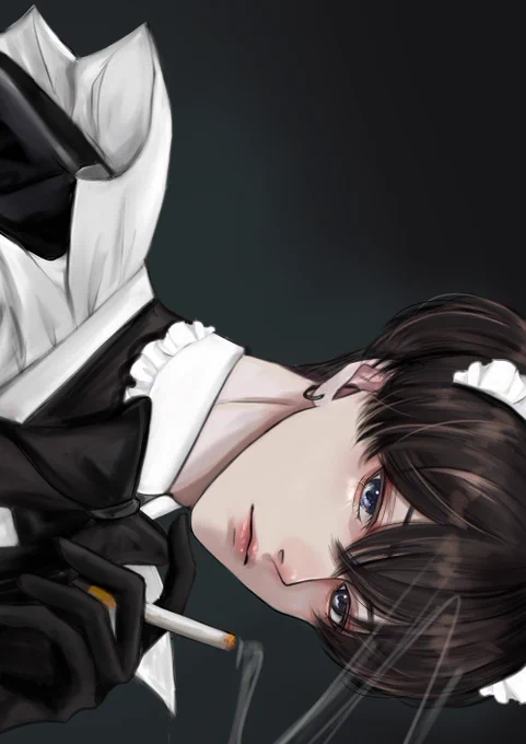休憩中のメイド男子