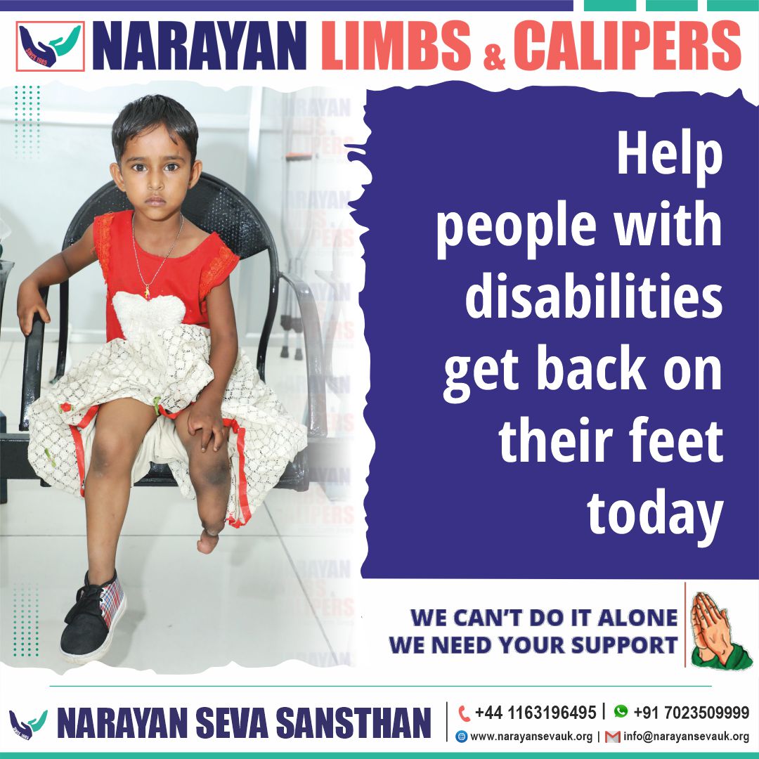 NarayanSevaUK's tweet photo. "Your contribution is the remedy to a lot of the difficulties that a person in need faces on a daily basis!"
https://t.co/rqRUZwU9fr
#NarayanSevaSansthan #NarayanLimb #amplife #limb #ArtificialLimb #NGO #help #support https://t.co/6tPgwcAYgU
