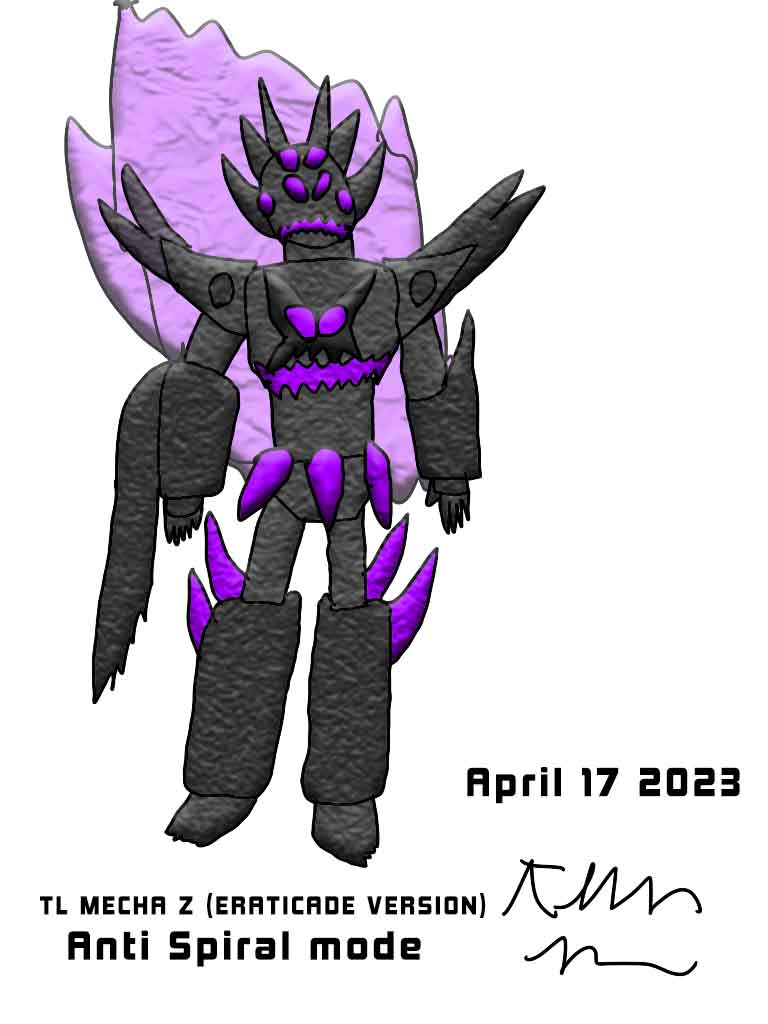 Thomasl964's tweet photo. TL Mecha Z (eraticade version) Anti spiral mode art #artwork #drawings #characterart #mecha #mechaanime #gurrenlagann #antispiral #oc #originalcharacter #crossoveroc #superrobot #superrobotwars #superrobotsunday #art #conceptart #artistsoninstagram #digitalart #digitalpaint https://t.co/MPWZid1aGl