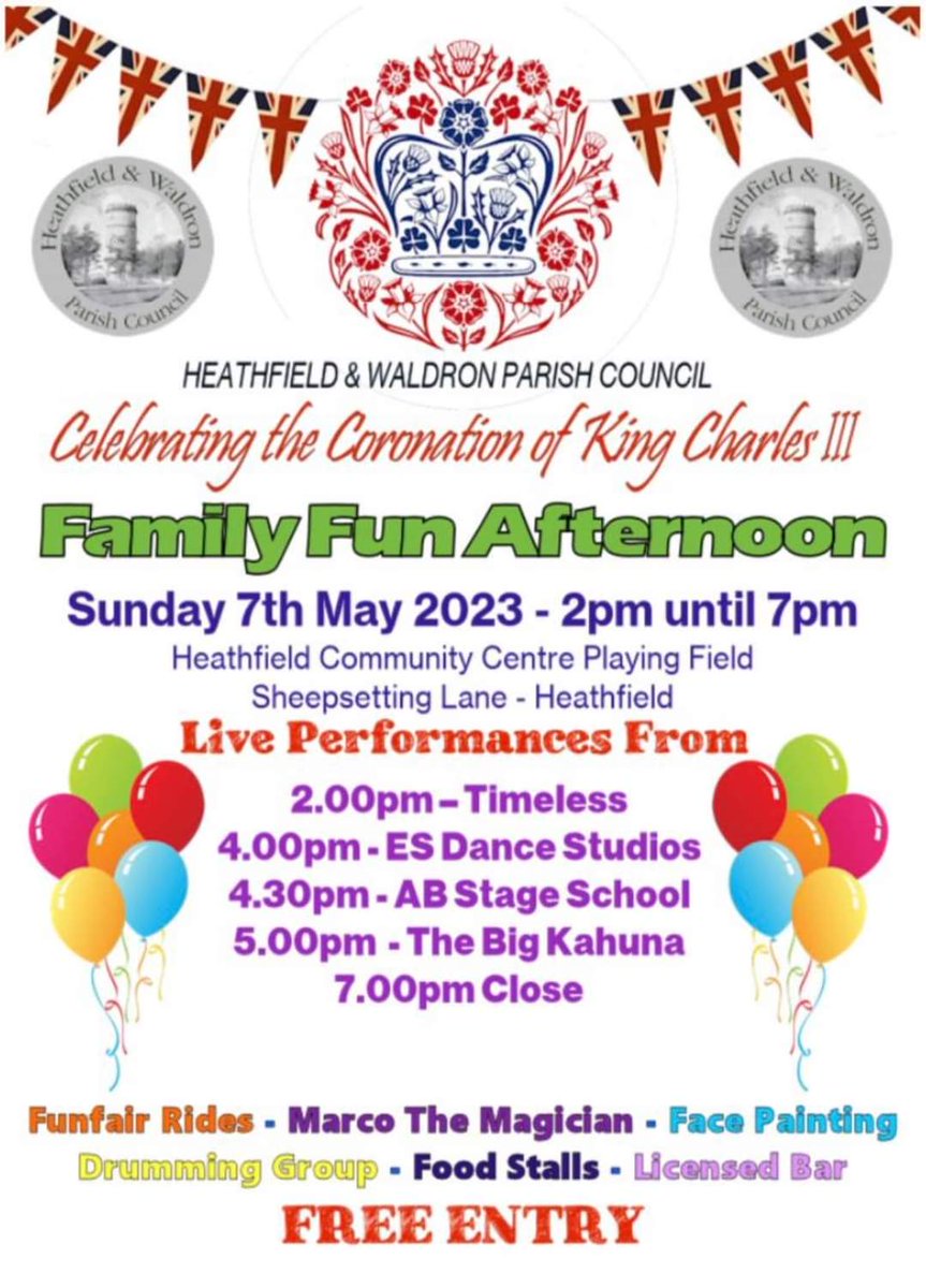 BeaconDownWines's tweet image. Family fun day at Heathfield Community Centre this afternoon!  See you there for a glass of bubbles in the sun ☀️☀️🥂🥂. #heathfield #waldron #Coronation #englishwine
