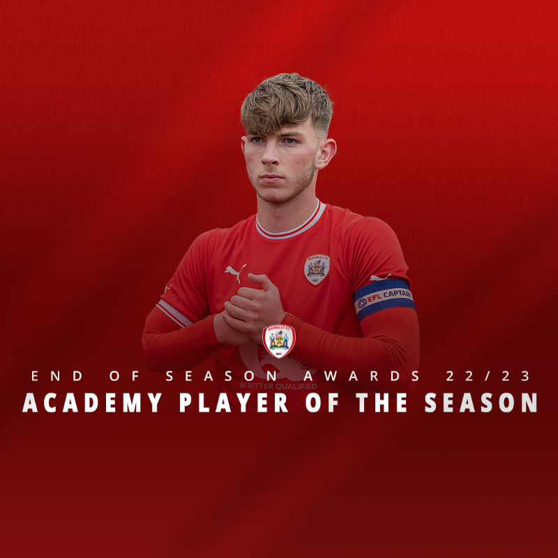 BarnsleyFC's tweet photo. Jonathan Bland has been named the Academy Player of the 22/23 Season! 🏆