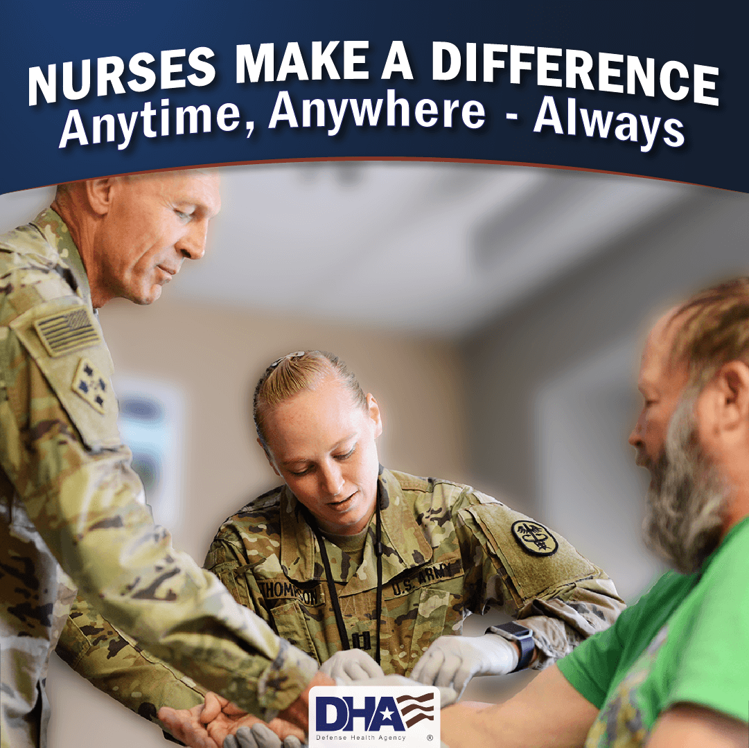 DoD_DHA's tweet photo. During #NationalNursesWeek, we celebrate extraordinary nurses across the #DefenseHealthAgency committed to delivering exceptional health care, #AnytimeAnywhereAlways! Thank you, #DHANurses!

https://t.co/Q1ZBoZgD64 

#NursesWeek https://t.co/AmP0VoiiC6