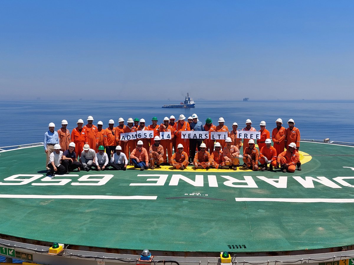 ADESDrilling's tweet photo. Congratulations to ADM-656 Family.
This is to honor and celebrate the great achievement of 14 Years LTI Free as a result of their ongoing dedication to Teamwork and Safety.

#ADES #Safety #teamwork #EmployerOfChoice #achievement #LTIFree https://t.co/7Vg7OUDgoJ