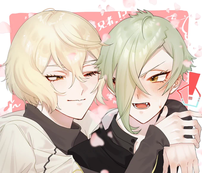 源氏兄弟  「写真撮るよー!もっと寄って!」  ※手袋なし   #刀剣乱舞