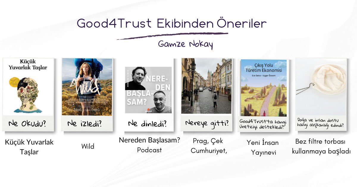 Good4Trust's tweet photo. Ekipten Öneriler’in bu ay konuğu Good4Trust İletişim Çemberi’nde destek veren gönüllümüz Gamze Nokay 💜
🔍 Gel, Gamze ne okur, izler, dinler, beraber bakalım!
#öneri #topluluk #öneriyorum #önerikitap #good4trust https://t.co/MmeDrx2anJ
