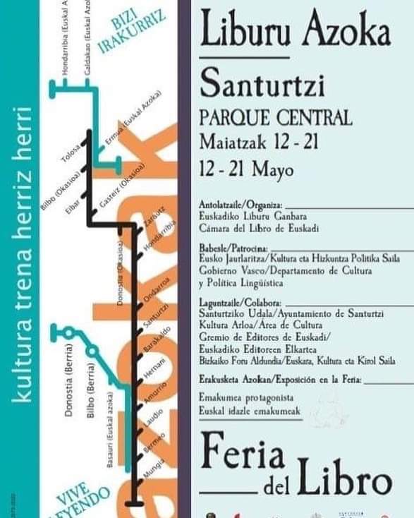 Viernes 12, jueves 18 y sábado 20, esos son los días que firmamos  en la feria del libro de Santurtzi ☺️ toooooda la tarde, nos vemos allí???? #feriadellibro #santurce #santurtzi