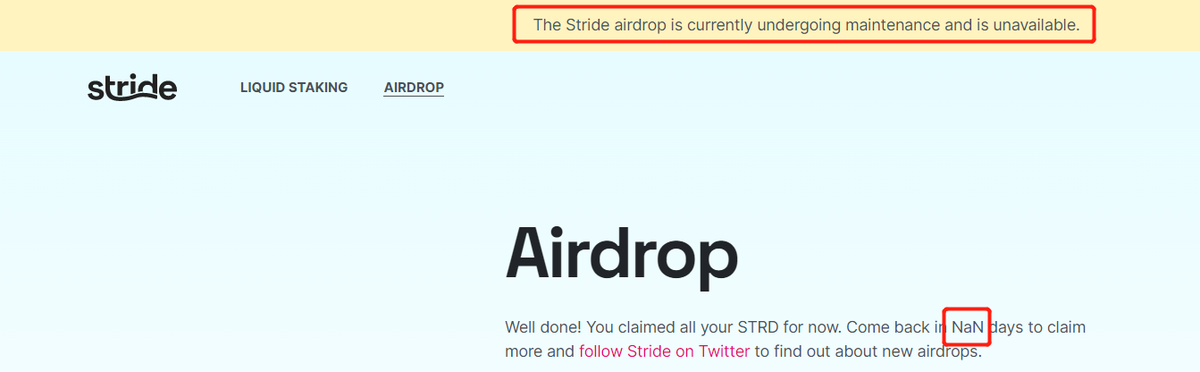 cosmos atom里面的生态真是越来越拉胯了， 明星流动性项目strd最近刚发了evmos质押者可以领取空投， 进去看了几次，还是无法领取。人气基本都流失完了。