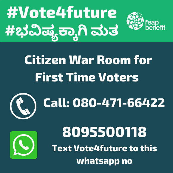 Solve Ninjas [citizen leaders] from Dharwad and Nelamangala leading the #Vote4Future campaign in their assembly segments. 

Are you a young citizen from Karnataka &amp; want to support first time voters get answers to vote consciously. Do DM us or call 080-471-66422