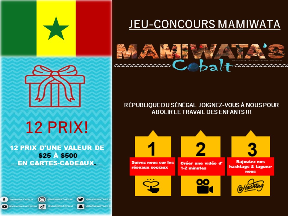 SÉNÉGAL SVP RETWEETEZ, SUIVEZ-NOUS. Vous pourrez gagner entre 25 $ et 500 $ si vous rejoignez notre mission d'abolir le travail des enfants. Détails ici sweepwidget.com/c/69363-dgci15… Le travail des enfants DÉTRUIT DES VIES, DES COMMUNAUTÉS, l’HUMANITÉ. #abolissonsletravaildesenfants