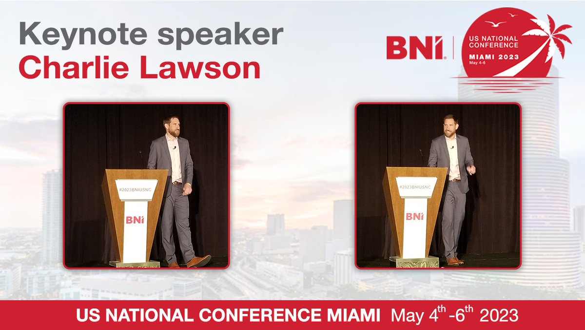IvanMisner's tweet photo. Charlie Lawson gave a fantastic keynote presentation here in Miami.

#BNIUSA  #BNIGlobal  #GrowWithBNI #ReferralsForLife  #IvanMisner #BNI2023USNC https://t.co/Xu917abeQ1