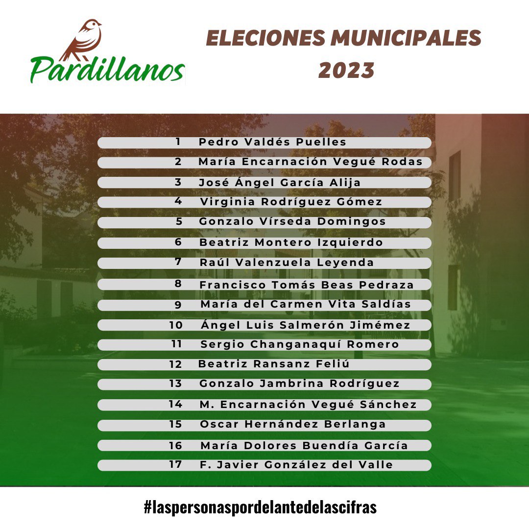 pardillanas's tweet photo. Buenos días Pardillanos!!! ☕ Esta es nuestra lista de candidatura para Villanueva del Pardillo 🏘 Nuestro punto de partida es que no tengas que acceder a otro municipio para atender tus necesidades, buscar oportunidades educativas 📔 y ocio 🎬 #Pardillanos #villanuevadelpardillo https://t.co/JHwdOJGYQb
