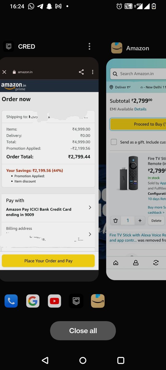 hariompatel's tweet photo. @kunalb11 what a joke? After using CRED voucher on Amazon vs direct price on Amazon without any voucher for the same product https://t.co/CAKIJkInOb