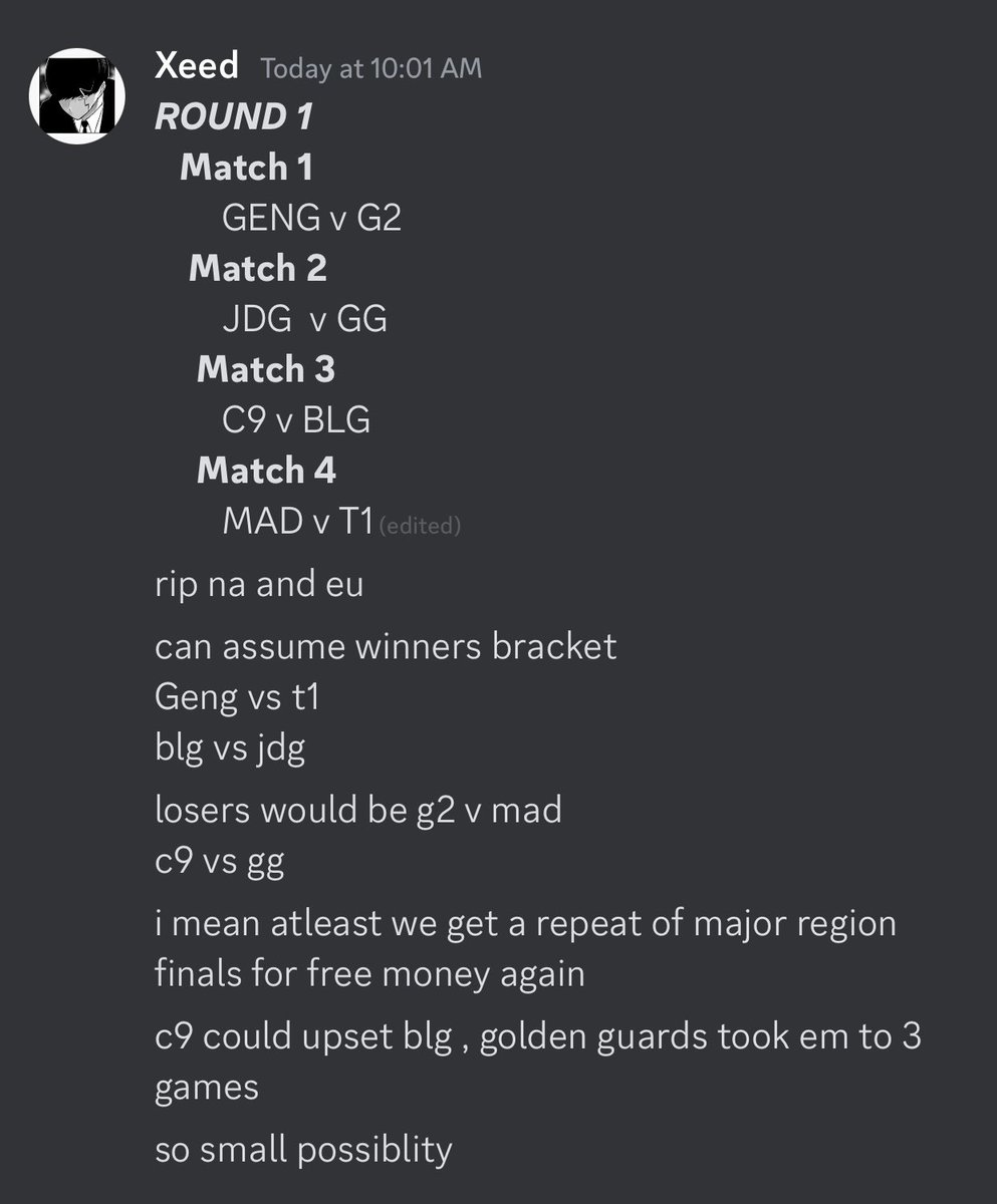 xeedlol's tweet photo. #MSI2023  predictions / picks 
For the group draw. GL hf will update after this week. Missed first week 😭 https://t.co/LgMORCg001