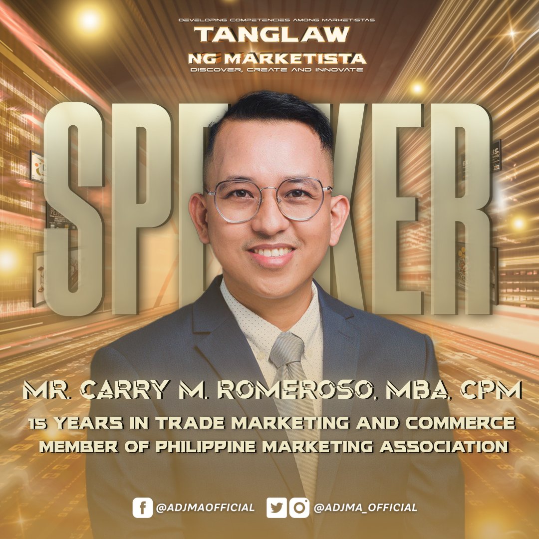 adjma_official's tweet photo. Brace yourselves as we pass the mics to our inspiring Resource Speakers, 𝐌𝐫. 𝐂𝐚𝐫𝐫𝐲 𝐑𝐨𝐦𝐞𝐫𝐨𝐬𝐨, 𝐌𝐁𝐀, 𝐂𝐏𝐌 and 𝐌𝐫. 𝐂𝐚𝐫𝐥𝐨 𝐉𝐚𝐨 for the Academic event “𝐓𝐚𝐧𝐠𝐥𝐚𝐰 𝐧𝐠 𝐌𝐚𝐫𝐤𝐞𝐭𝐢𝐬𝐭𝐚: 𝐃𝐢𝐬𝐜𝐨𝐯𝐞𝐫, 𝐂𝐫𝐞𝐚𝐭𝐞, 𝐚𝐧𝐝 𝐈𝐧𝐧𝐨𝐯𝐚𝐭𝐞”.🧠💡 https://t.co/AuVZ03xjbx