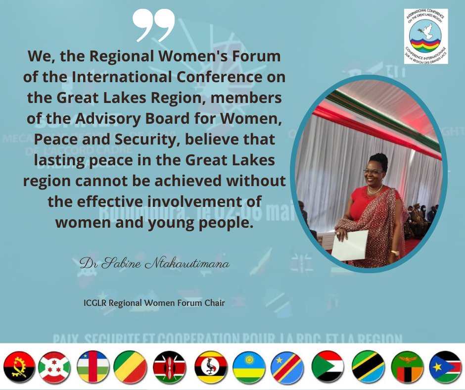 _ICGLR_'s tweet photo. The ICGLR Regional Women Forum was represented at the summit by  Honorable Dr Sabine Ntakarutimana, chair of the forum. https://t.co/CldQrwm8hL