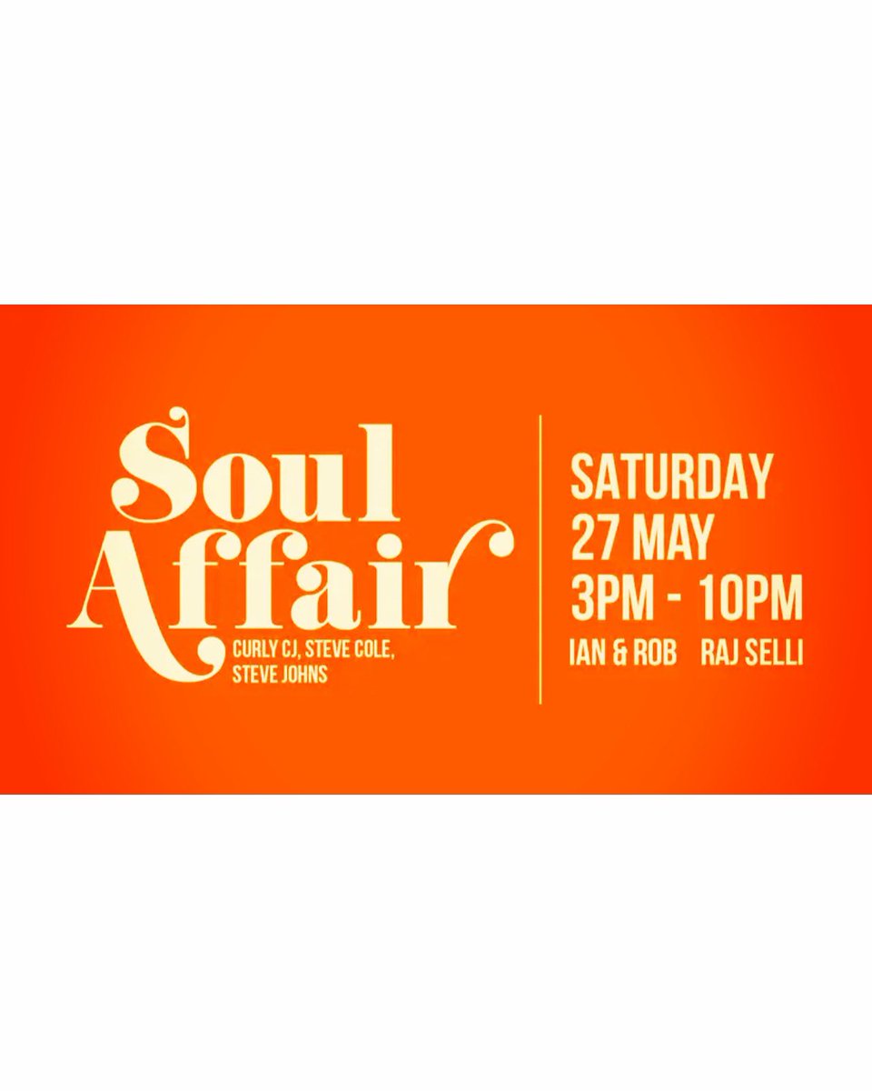 Join <a href="/curlycjthedj/">CJ</a> <a href="/itsstevecole1/">Steve Cole</a> <a href="/johnsie68/">Steve Johns</a> plus Guests Ian&amp;Rob and myself from <a href="/solarradio/">Solar Radio</a> for the bank holiday edition of #soulaffair <a href="/burlingtonarms/">The Burlington Arms</a> for the best soulful music on 2 floors Don’t miss it! eventbrite.co.uk/e/saturday-sou…